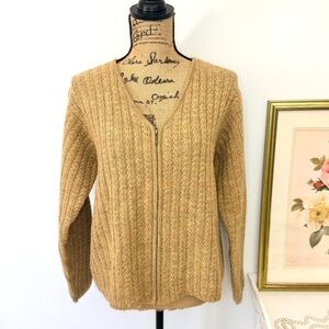 Vintage L.L. Bean Wool Knit Zip Front Cardigan Sz M